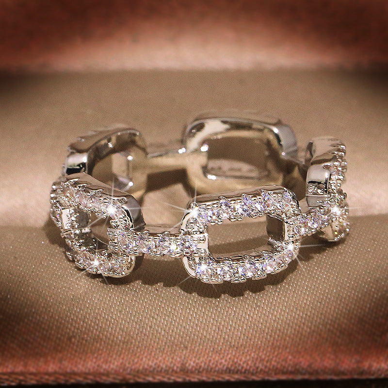High End Niche Design Full Of Diamond Love Ring