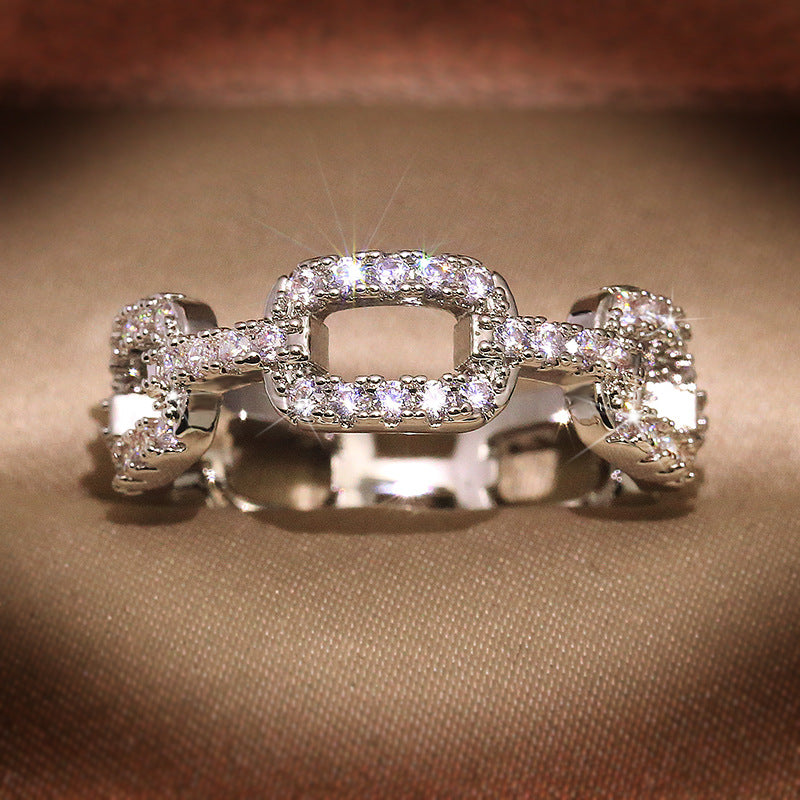High End Niche Design Full Of Diamond Love Ring