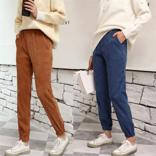 Corduroy Casual Pants New Ladies Loose Trousers