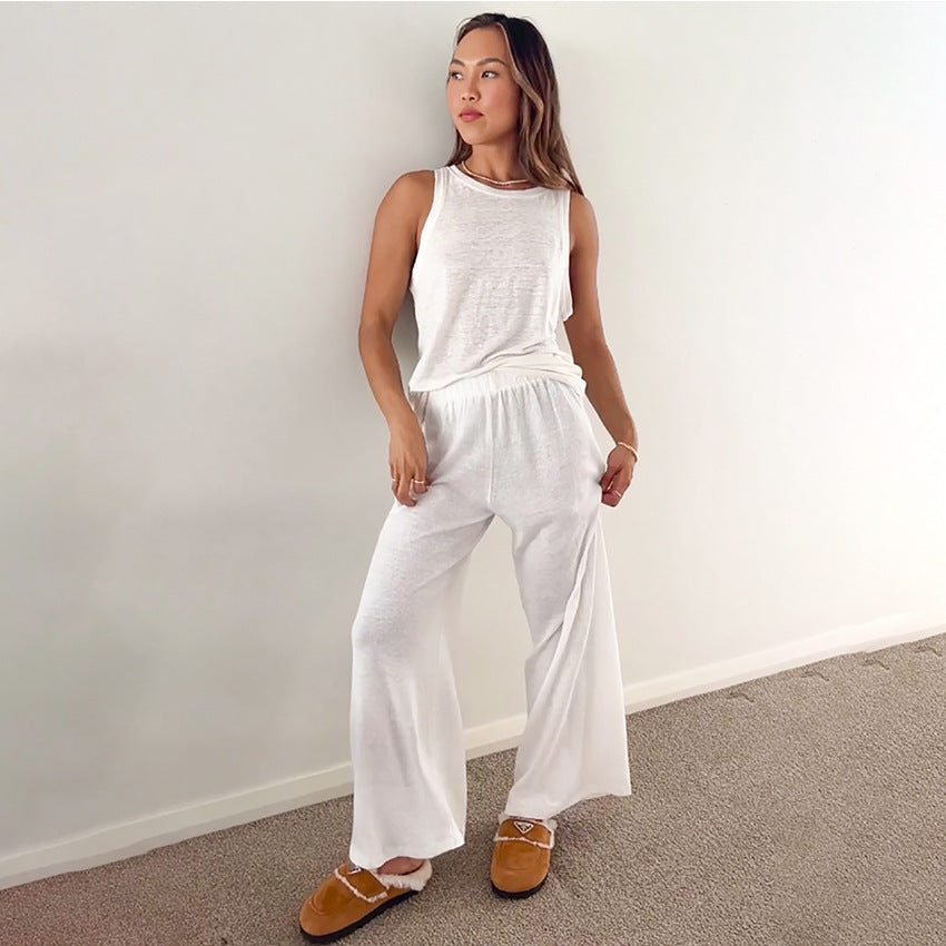 Two-piece Loose Casual Vest Trousers Outer Wear Ladies' Homewear