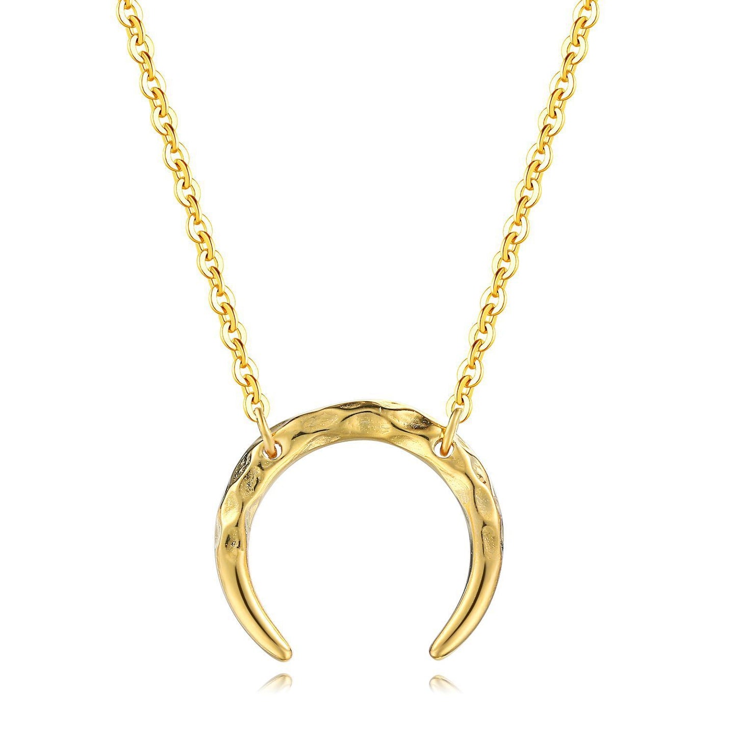 Simple crescent pendant necklace