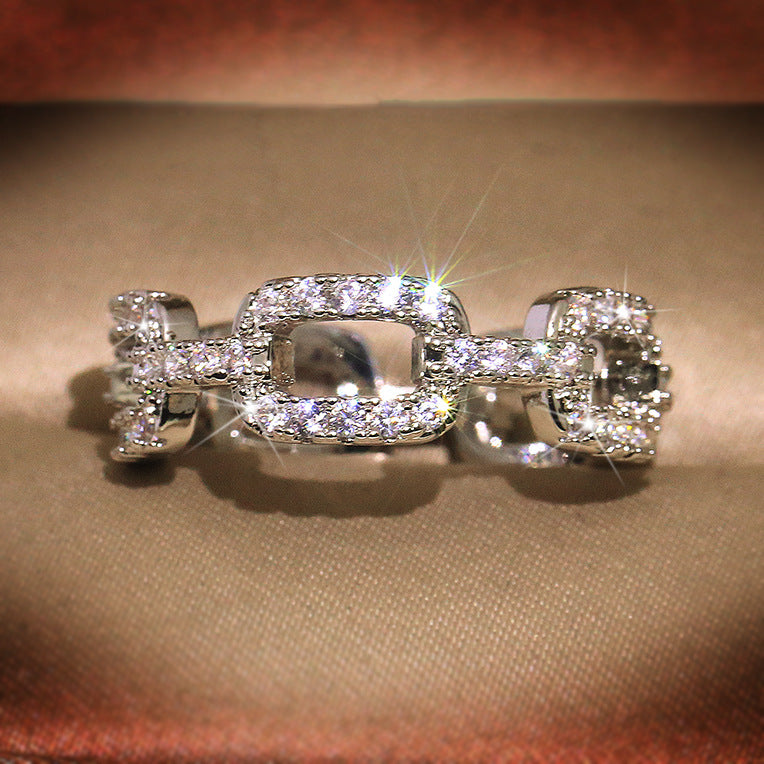 High End Niche Design Full Of Diamond Love Ring