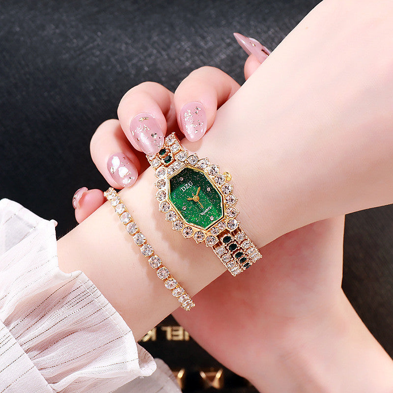 Square Watch Full Diamond Female Strap Bracelet Fashion Casual Starry Sky Watch