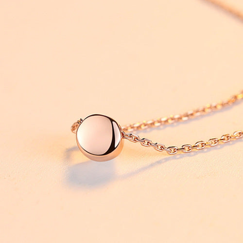 Round Bean Pendant Literary Small  Pendant Simple Necklace
