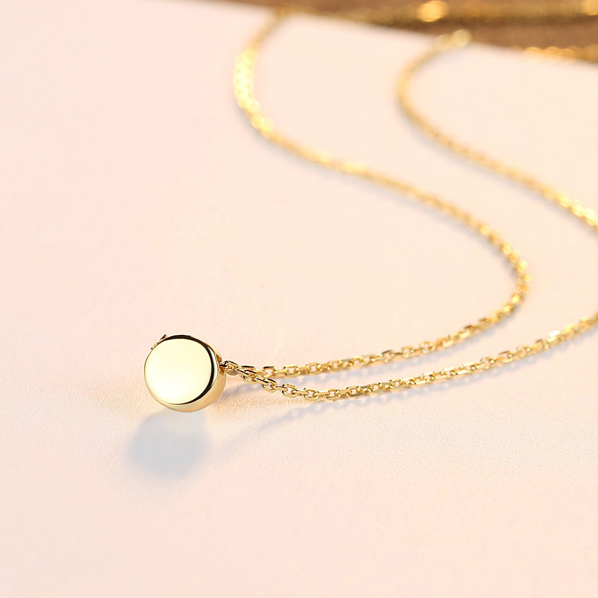 Round Bean Pendant Literary Small  Pendant Simple Necklace