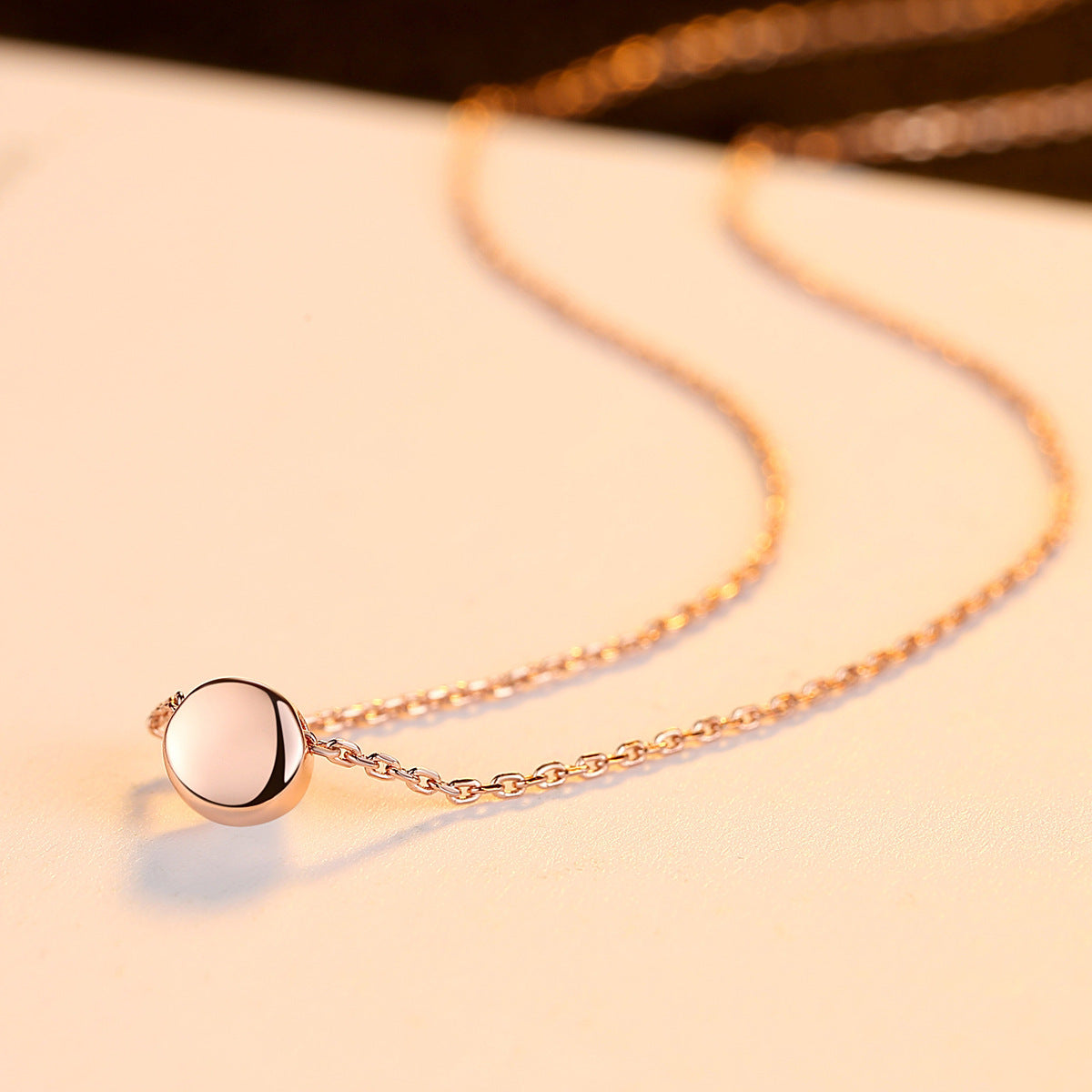 Round Bean Pendant Literary Small  Pendant Simple Necklace