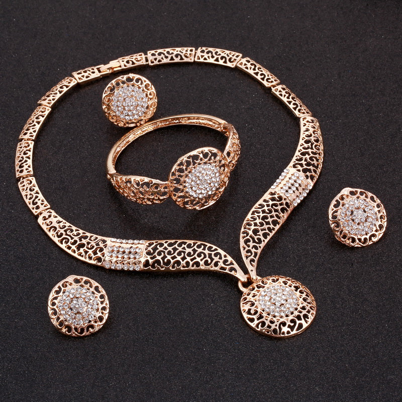 Vintage Diamond Linked Chain Jewelry Set