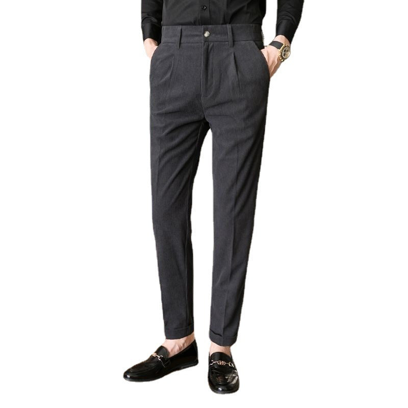 Men's Casual Pants With Corduroy Slim Fit