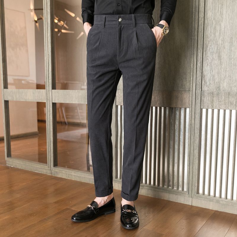 Men's Casual Pants With Corduroy Slim Fit