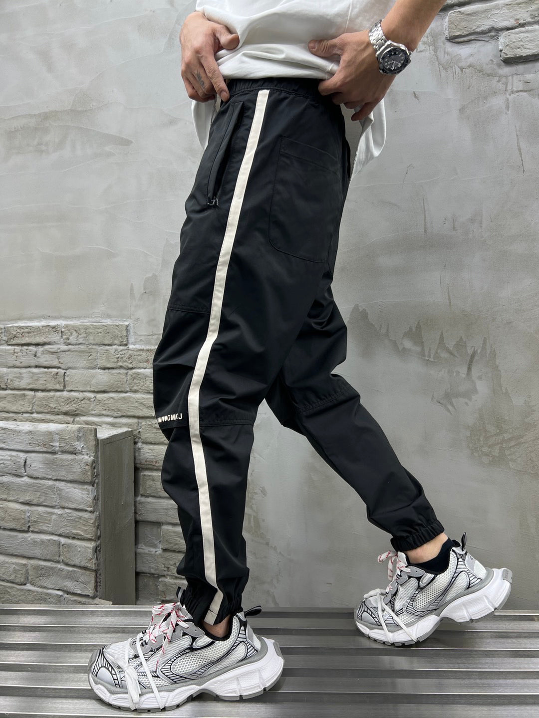 Color Matching Structural Design Sports Casual Pants