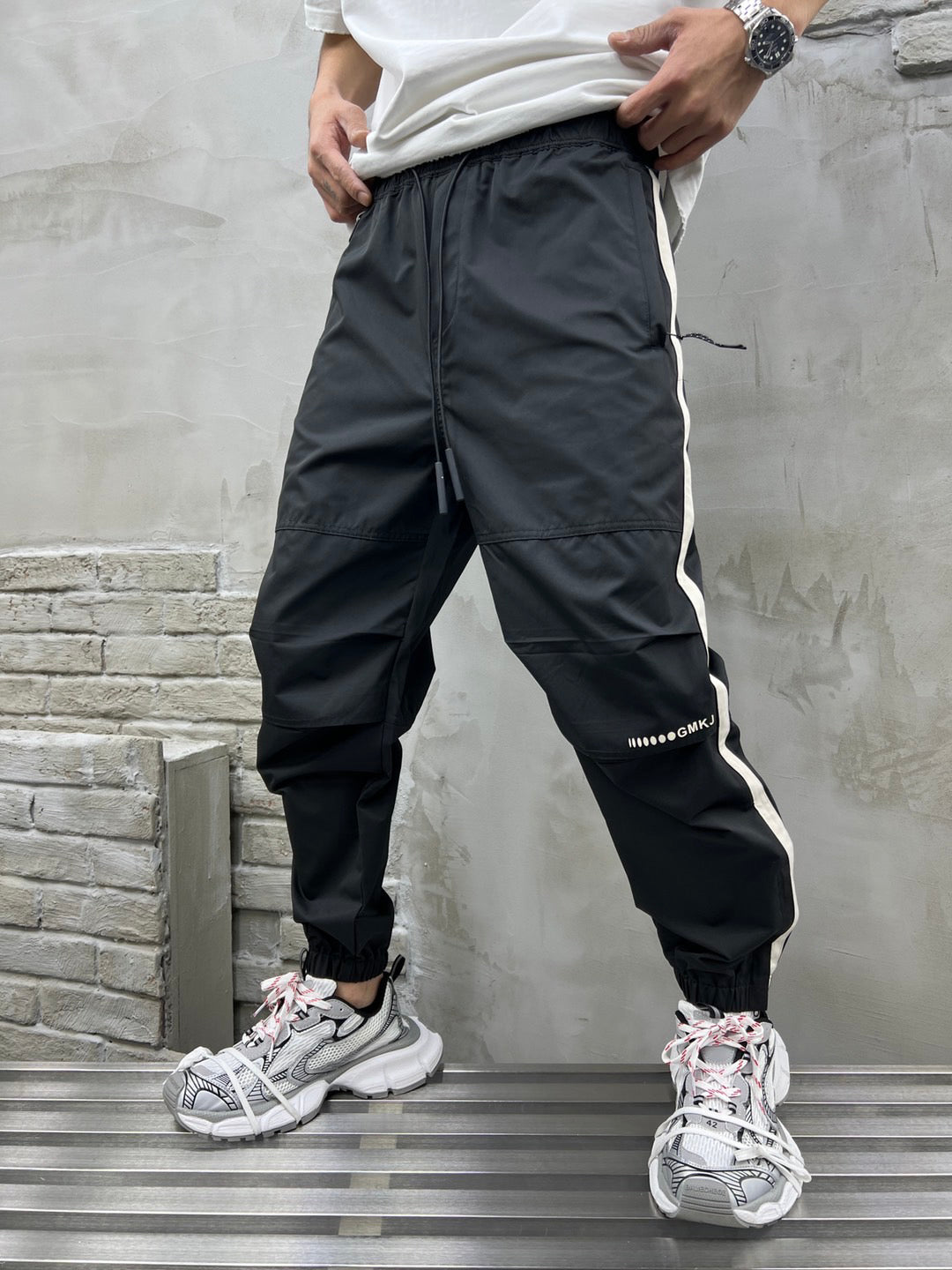 Color Matching Structural Design Sports Casual Pants