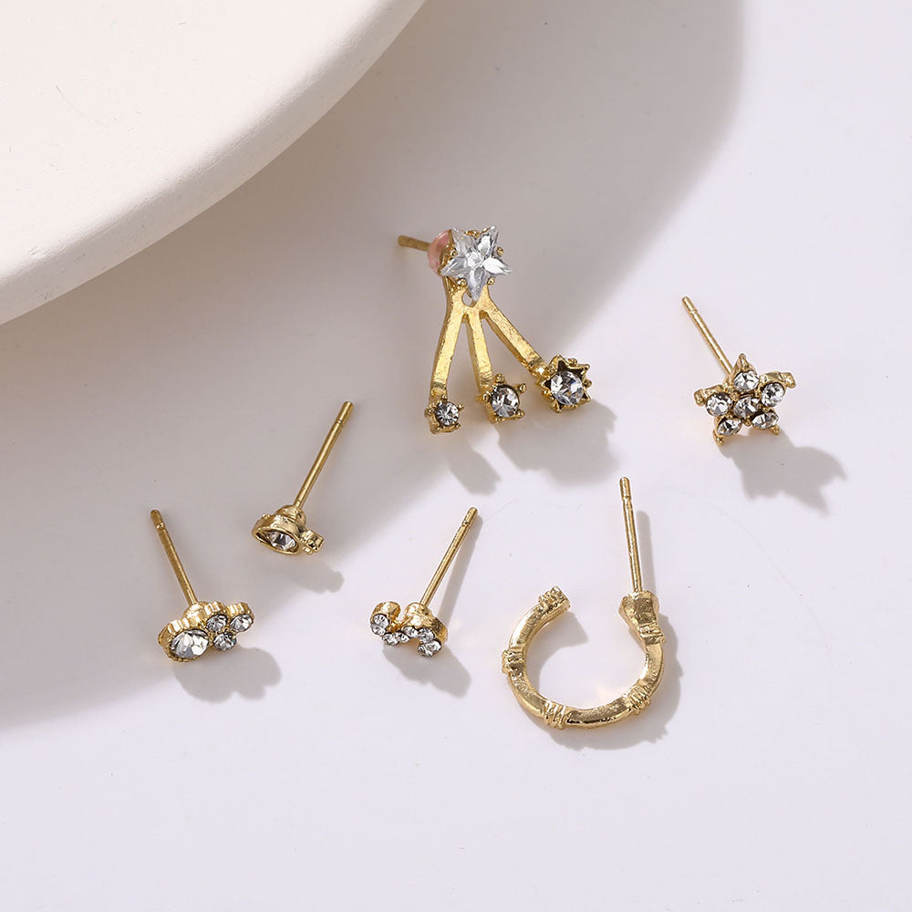 New Retro Alloy Rhinestone High-grade Earrings For Women