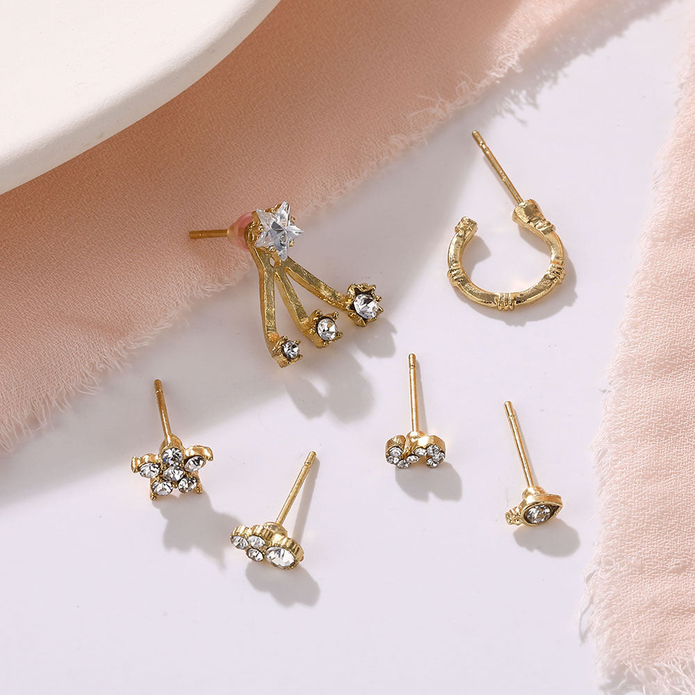 New Retro Alloy Rhinestone High-grade Earrings For Women