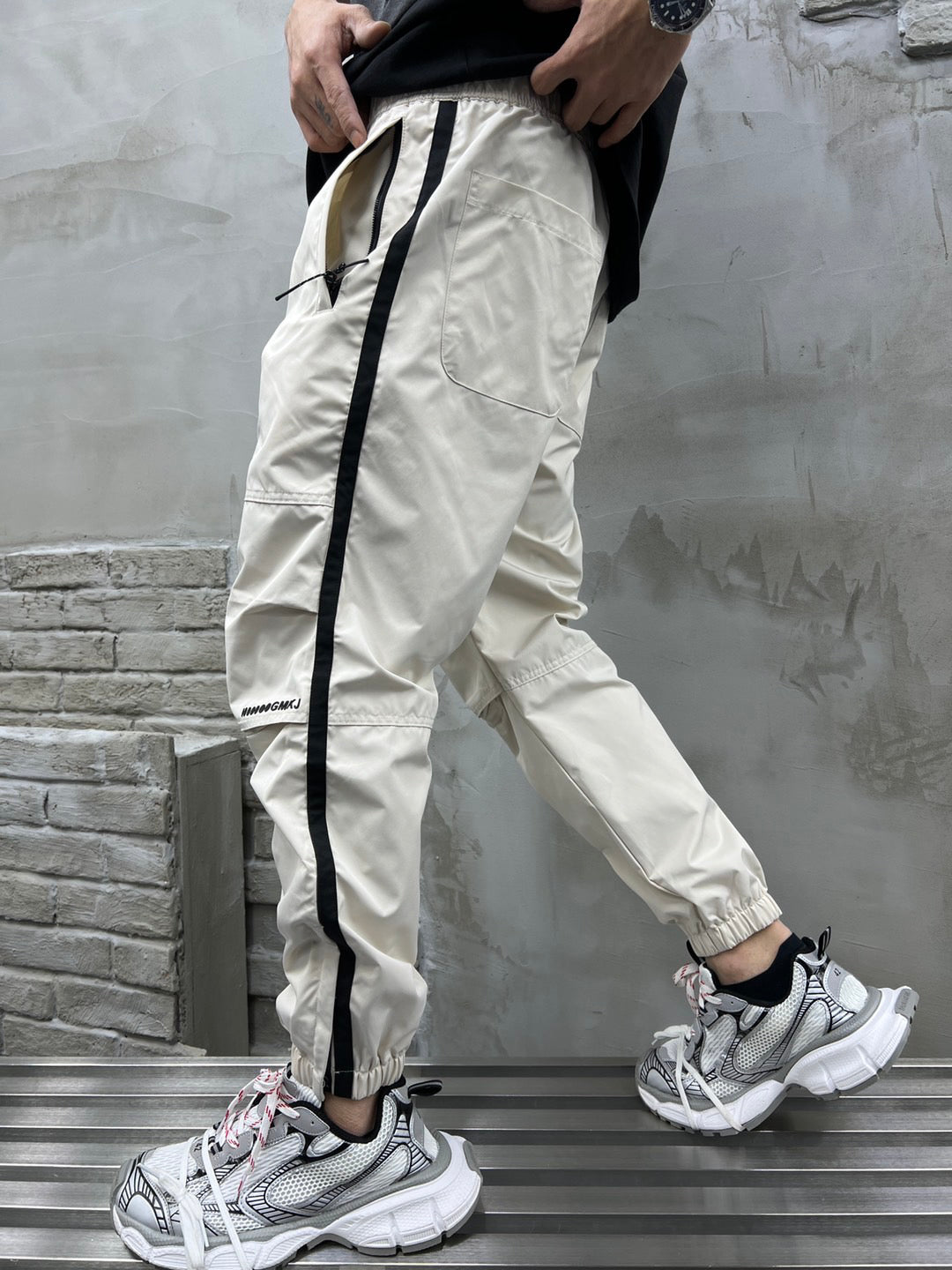 Color Matching Structural Design Sports Casual Pants