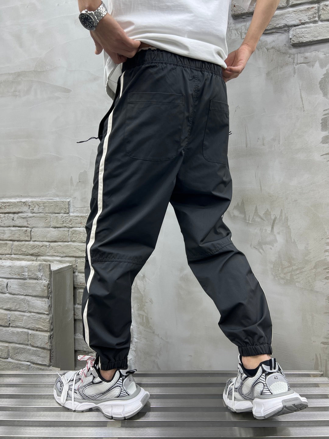 Color Matching Structural Design Sports Casual Pants